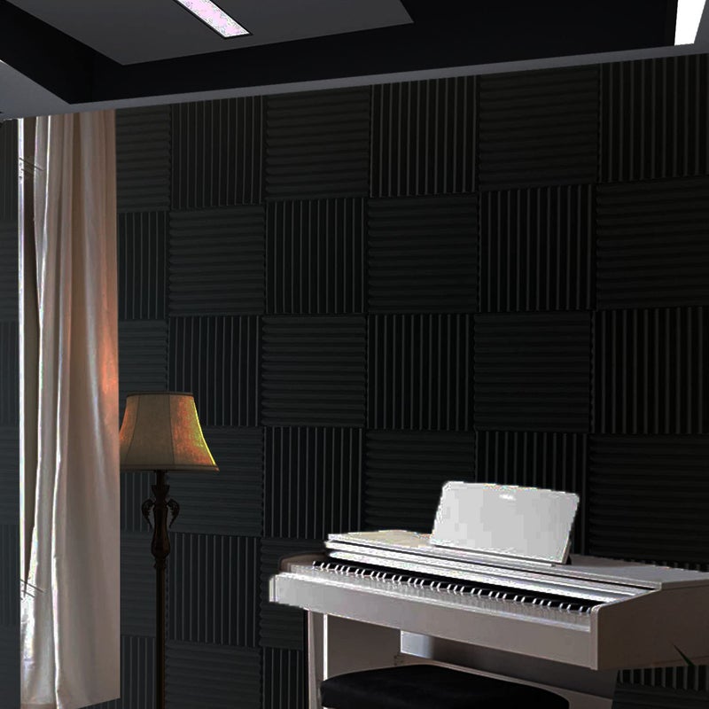 HPKL9999 52 عبوة من ألواح الصوتيات 12 "X 12 "X1" عازلة للصوت من رغوة الاستوديو، (52BLACK) - Image 3